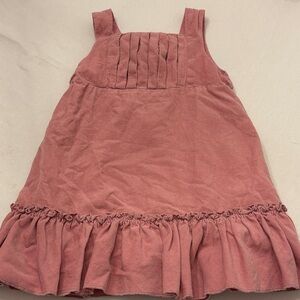 Adorable Pink Ruffled Corduroy Kids Dress